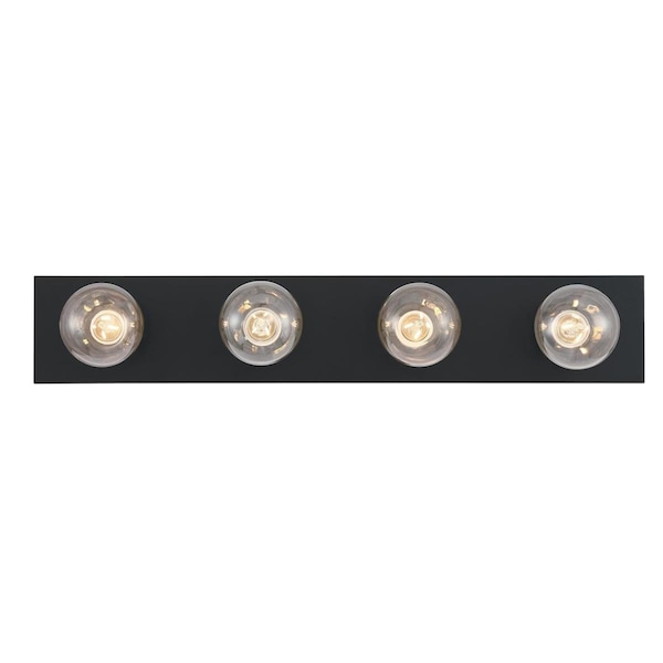 Westinghouse Fixture Wall 100W 4-Light Bath Bar, Matte Black No Shade 6117600 - main